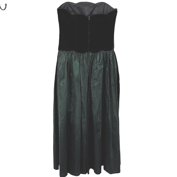 VTG 80s Laura Ashley Womens Velvet Dress Sz 10 Basque Victorian - Picture 6 of 10